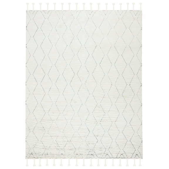 SAFAVIEH Casablanca Vasil Diamond Wool Area Rug, Ivory, 8' x 10'