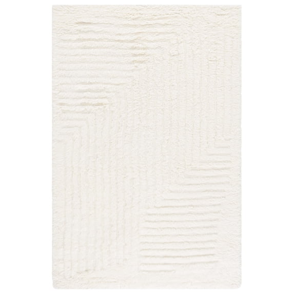 SAFAVIEH Casablanca Vesela Solid Shag Area Rug, Ivory, 5' x 8'