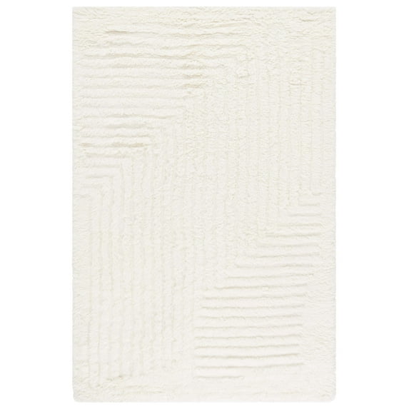 SAFAVIEH Casablanca Vesela Solid Shag Area Rug, Ivory, 8' x 10'