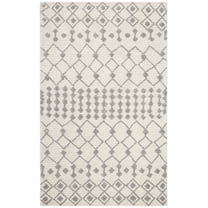SAFAVIEH Casablanca Victoria Moroccan Wool Area Rug, Ivory/Silver, 5' x 8'