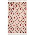 thumbnail image 1 of SAFAVIEH Casablanca Winnie Geometric Fringe Shag Area Rug, Ivory/Fuchsia, 5' x 8', 1 of 4