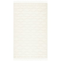 SAFAVIEH Casablanca Winona Solid Wool Area Rug, Ivory, 6' x 6' Square