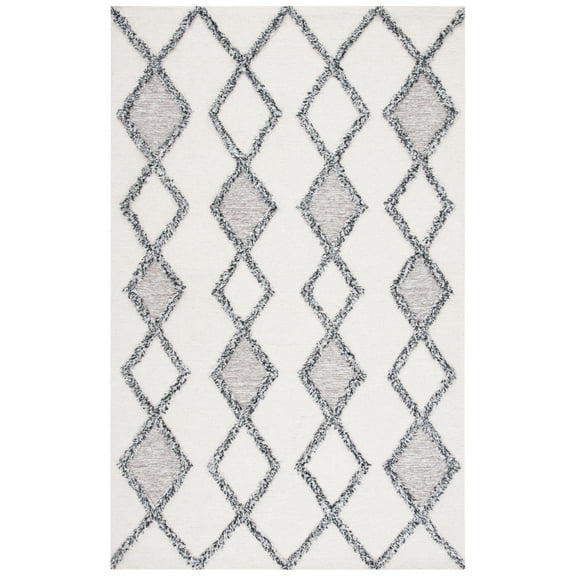 SAFAVIEH Casablanca Yadira Diamond Area Rug, Ivory/Black, 6' x 9'