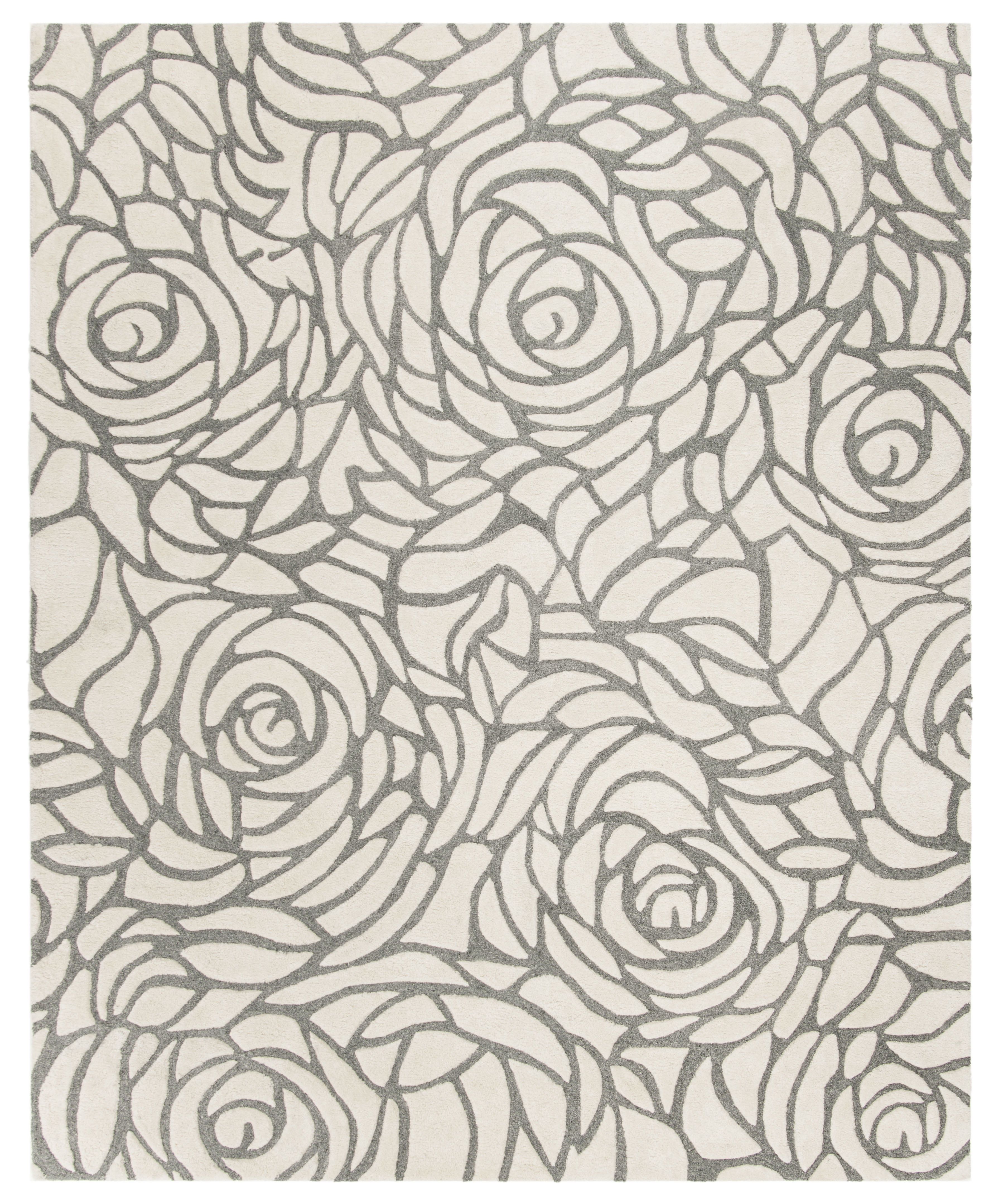 SAFAVIEH Casablanca Yadira Floral Shag Area Rug, Ivory/Grey, 8' x 10'