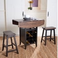 thumbnail image 1 of Safavieh Casey Industrial Backless Wood Stools, Brown/Black, 1 of 5