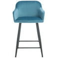thumbnail image 1 of SAFAVIEH Cataleya Square Mid Back Counter Stool, Denim Blue/Black, 1 of 12