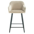 thumbnail image 1 of SAFAVIEH Cataleya Square Mid Back Counter Stool, Taupe/Black, 1 of 12