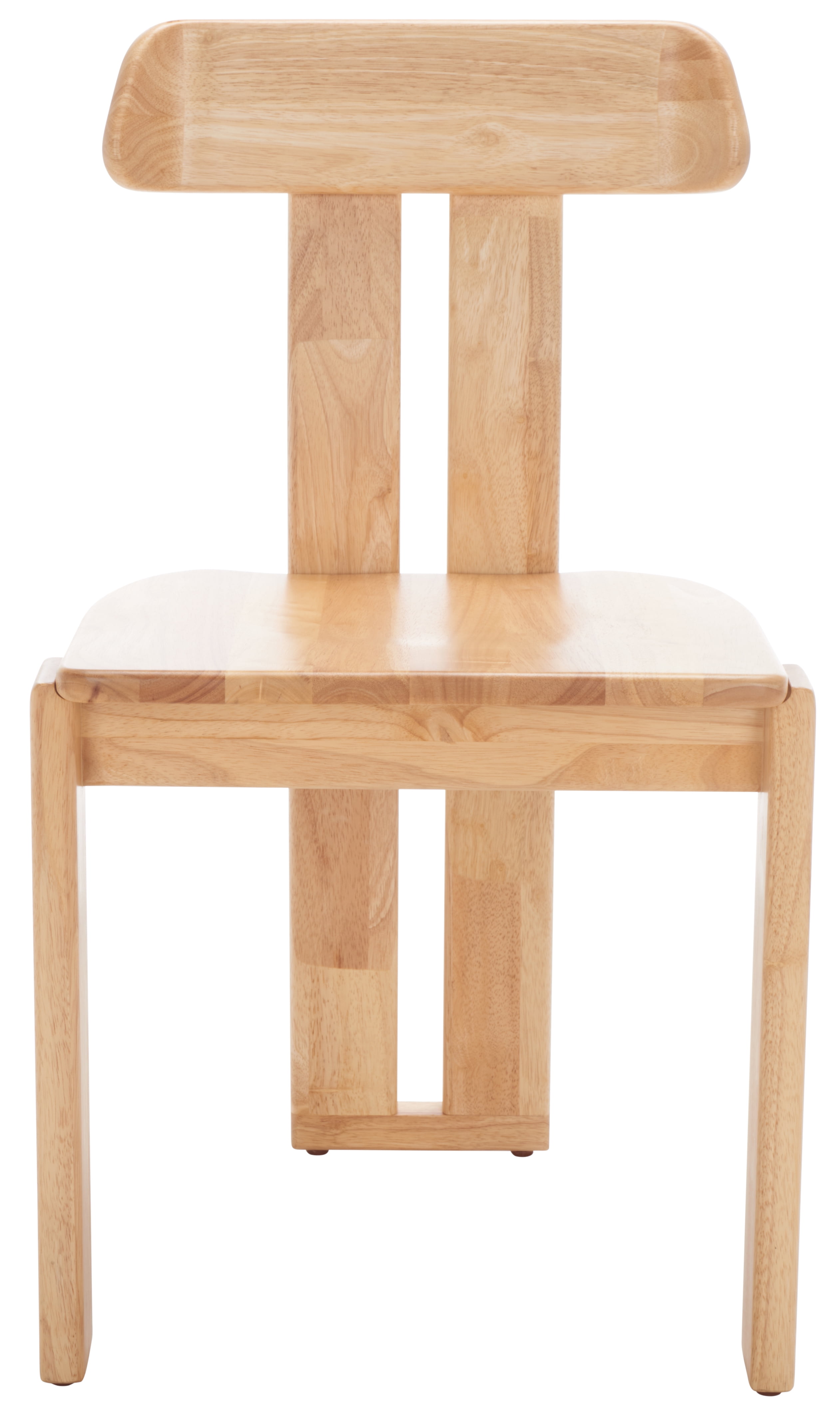 Walnut Wood White Slat Back Dining Chair