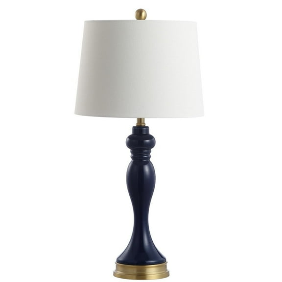 SAFAVIEH Cayson Classic 29 in. Table Lamp with USB Port, Navy/Gold
