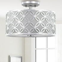 SAFAVIEH Cecily 3-Light 16 in. Dia. Geometric Flush Mount, Chrome
