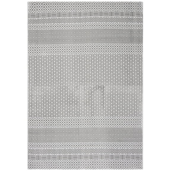 SAFAVIEH Cedar Brook Brigham Geometric Cotton Area Rug, Grey/Ivory, 3' x 5'