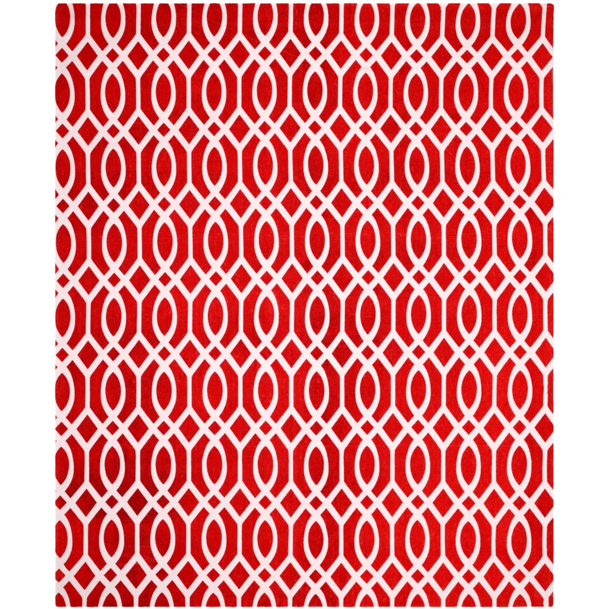 Handmade Coral and Ivory Cotton Floral 6' x 9' Rug