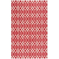 SAFAVIEH Cedar Brook Dubhan Geometric Cotton Area Rug, Coral/Ivory, 6' x 9'