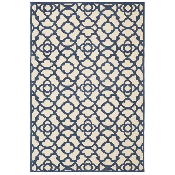 SAFAVIEH Cedar Brook Deandre Trellis Area Rug, Ivory/Navy, 4' x 6'