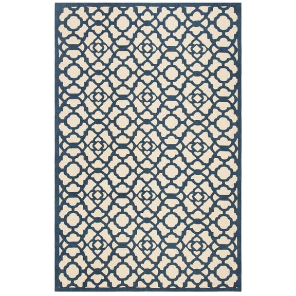 SAFAVIEH Cedar Brook Deandre Trellis Area Rug, Ivory/Navy, 5' x 8'