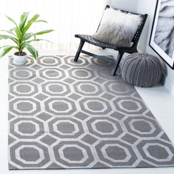 SAFAVIEH Cedar Brook Thaddeus Geometric Area Rug, Gray/Silver, 2'3" x 3'9"