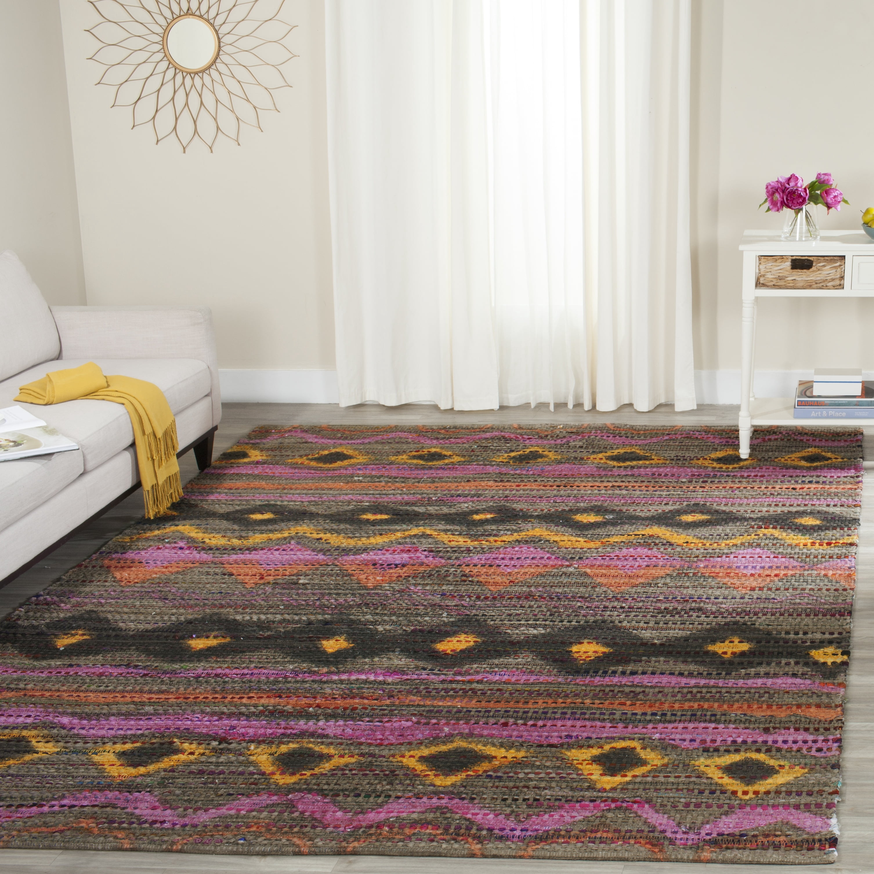 SAFAVIEH Cedar Brook Josephina Southwestern Cotton Area Rug, Brown/Multi, 8' x 10'