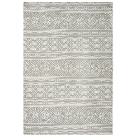 SAFAVIEH Cedar Brook Lynette Southwestern Cotton Area Rug, Silver/Ivory, 4' x 6'