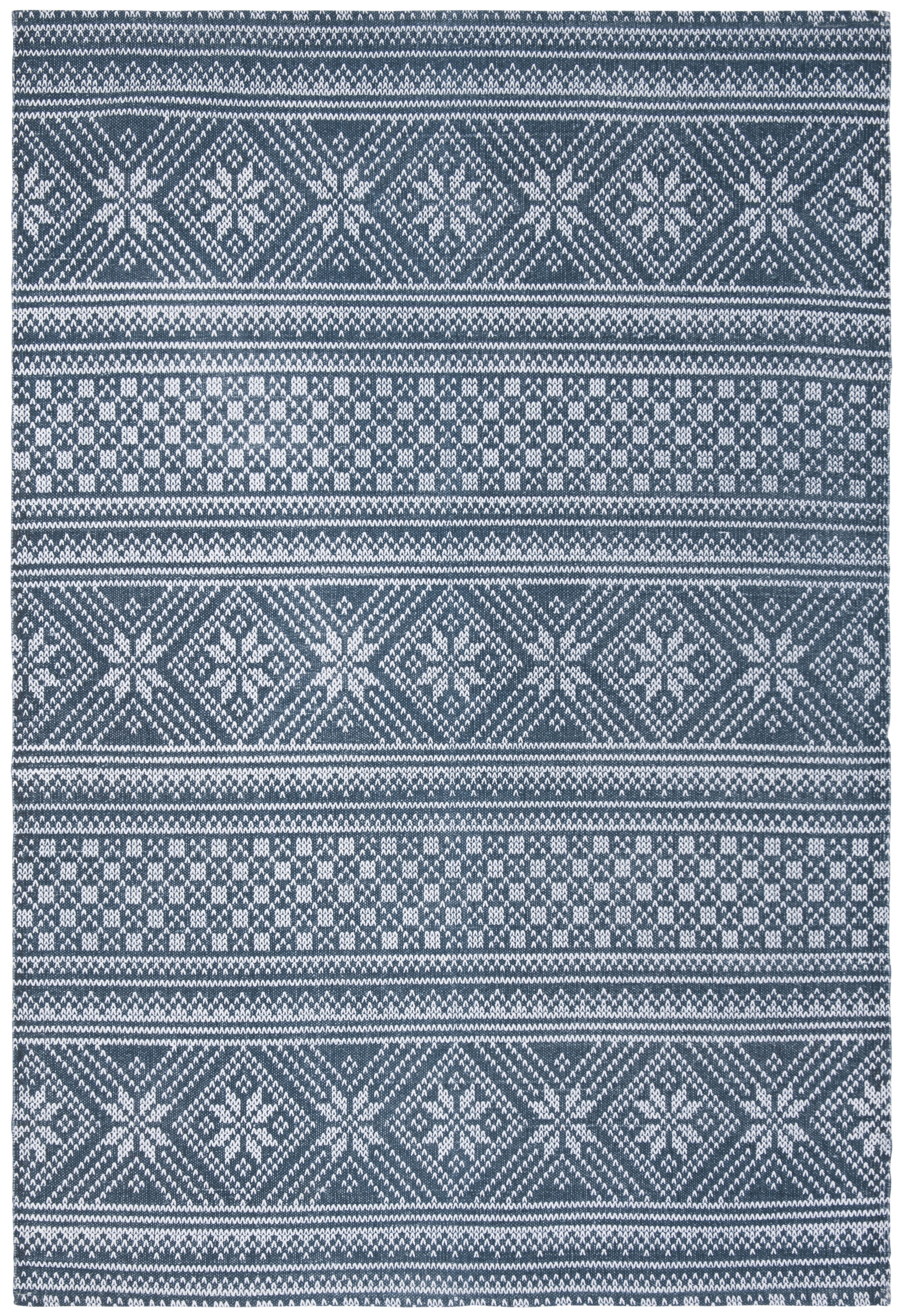 SAFAVIEH Cedar Brook Lynette Southwestern Cotton Area Rug, Blue/Ivory, 4' x 6'