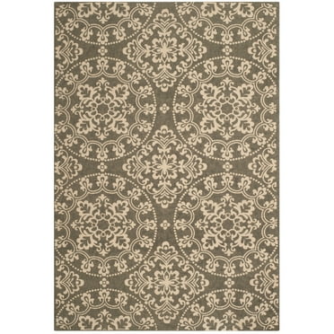 SAFAVIEH Cedar Brook Carleton Medallion Area Rug, Grey/Natural, 4' x 6'