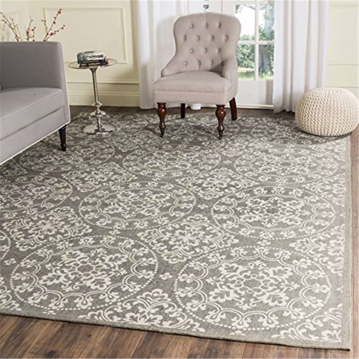 SAFAVIEH Cedar Brook Carleton Medallion Jute Area Rug, Grey/Natural, 6 ...