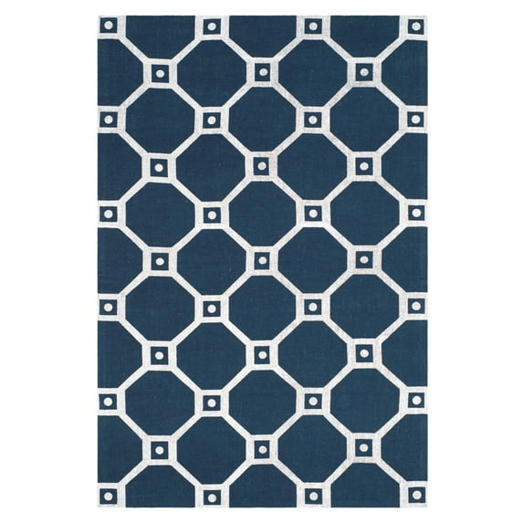 SAFAVIEH Cedar Brook Carrissa Geometric Jute Area Rug, Navy/Silver, 5' x 8'