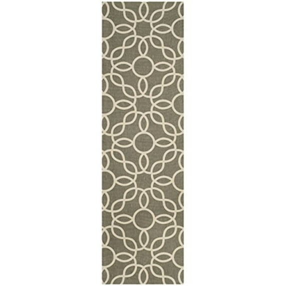 SAFAVIEH Cedar Brook Daffodil Geometric Jute Runner Rug, Grey/Ivory, 2'3" x 8'