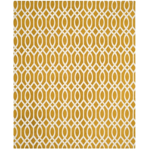 SAFAVIEH Cedar Brook Dubhan Geometric Cotton Area Rug, Citron/Ivory, 9' x 12'