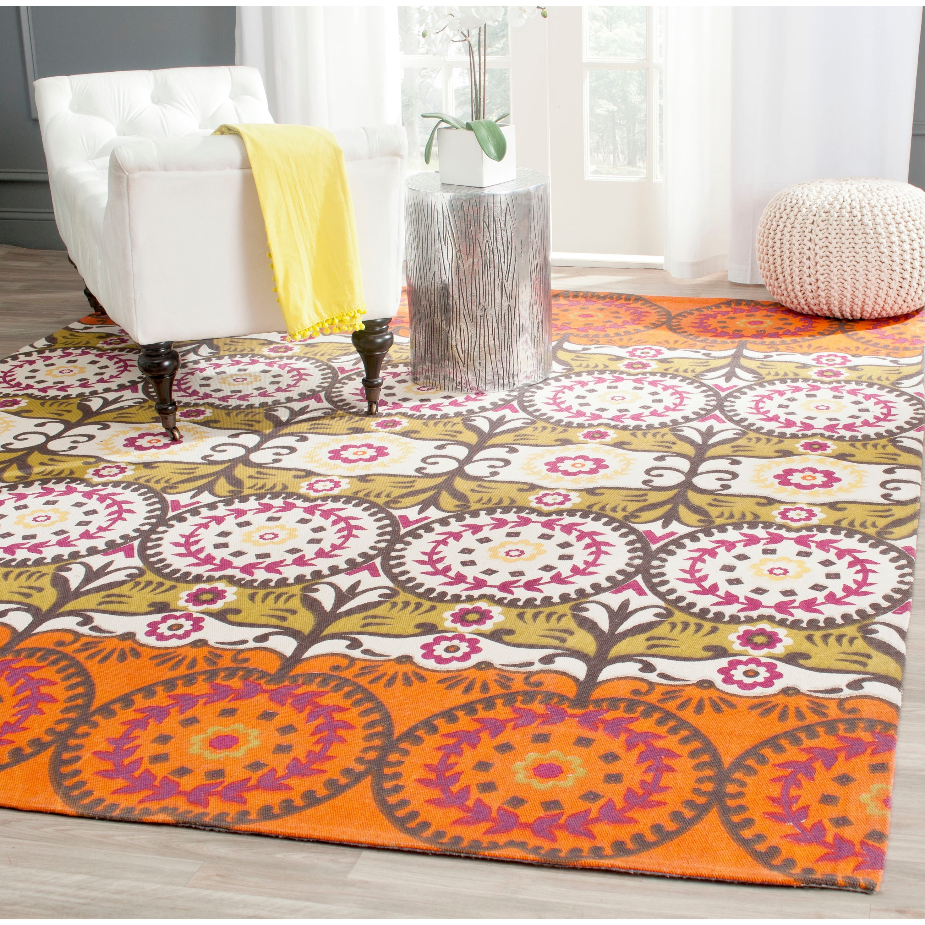 Giovanni Southwestern Red and Orange Cotton Area Rug
