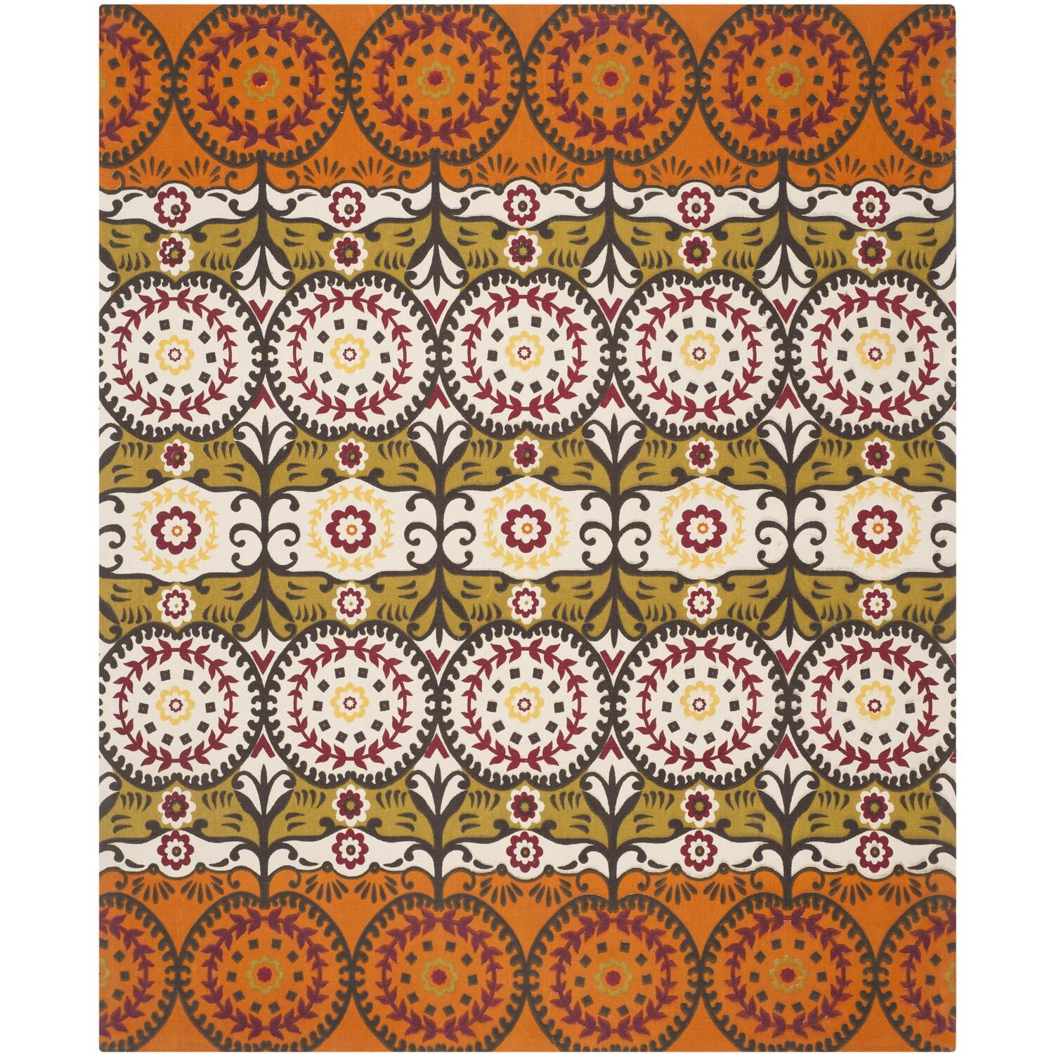 Giovanni Southwestern Red and Orange Cotton Area Rug