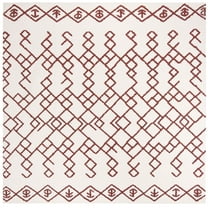 SAFAVIEH Cedar Brook Jamison Geometric Cotton Area Rug, Ivory/Rust, 6' x 6' Square