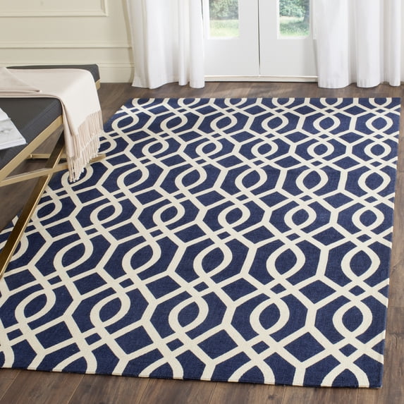 SAFAVIEH Cedar Brook Leontyne Geometric Area Rug, Navy/Ivory, 4' x 6'