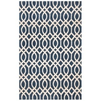 SAFAVIEH Cedar Brook Leontyne Geometric Cotton Area Rug, Navy/Ivory, 5' x 8'