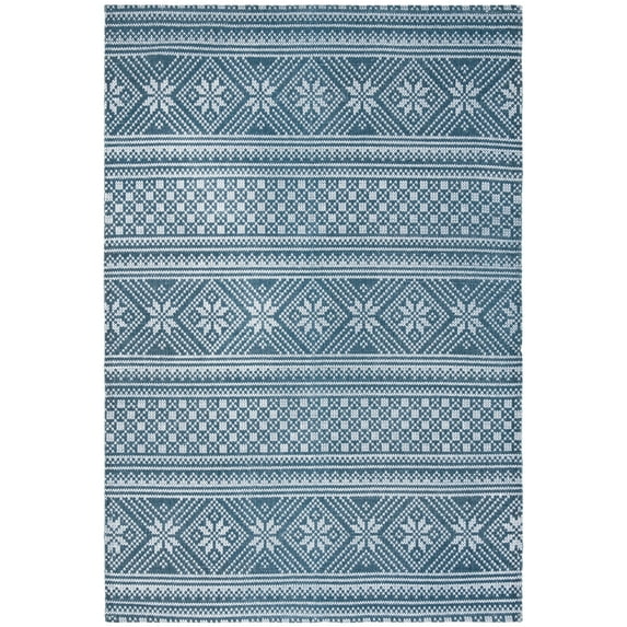 SAFAVIEH Cedar Brook Lynette Southwestern Cotton Area Rug, Blue/Ivory, 2'3" x 4'