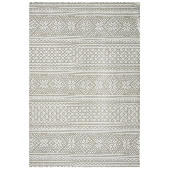 SAFAVIEH Cedar Brook Lynette Southwestern Cotton Area Rug, Silver/Ivory, 3' x 5'