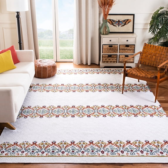 SAFAVIEH Cedar Brook Osmond Geometric Area Rug, Ivory/Orange, 5' x 8'