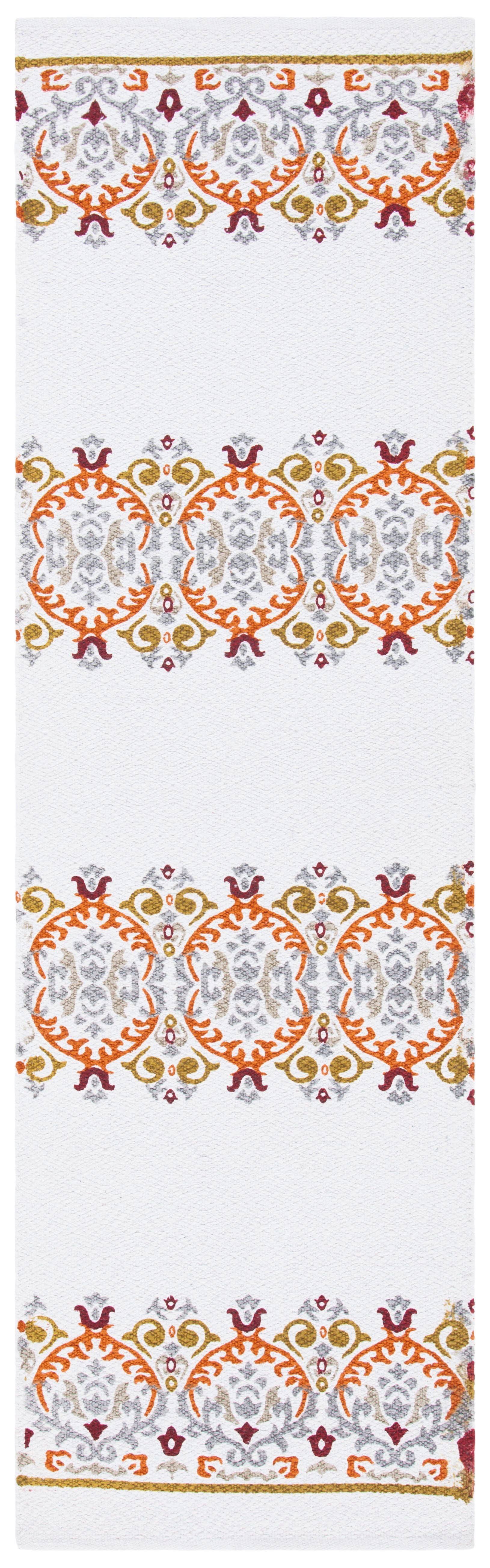 SAFAVIEH Cedar Brook Osmond Geometric Runner Rug, Ivory/Green, 2'3" x 8'