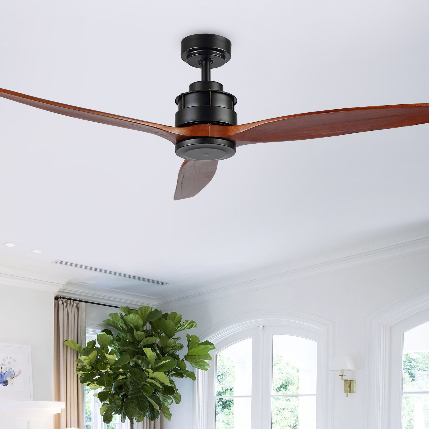Safavieh Farla 52" Black Contemporary Ceiling Fan with Remote Control