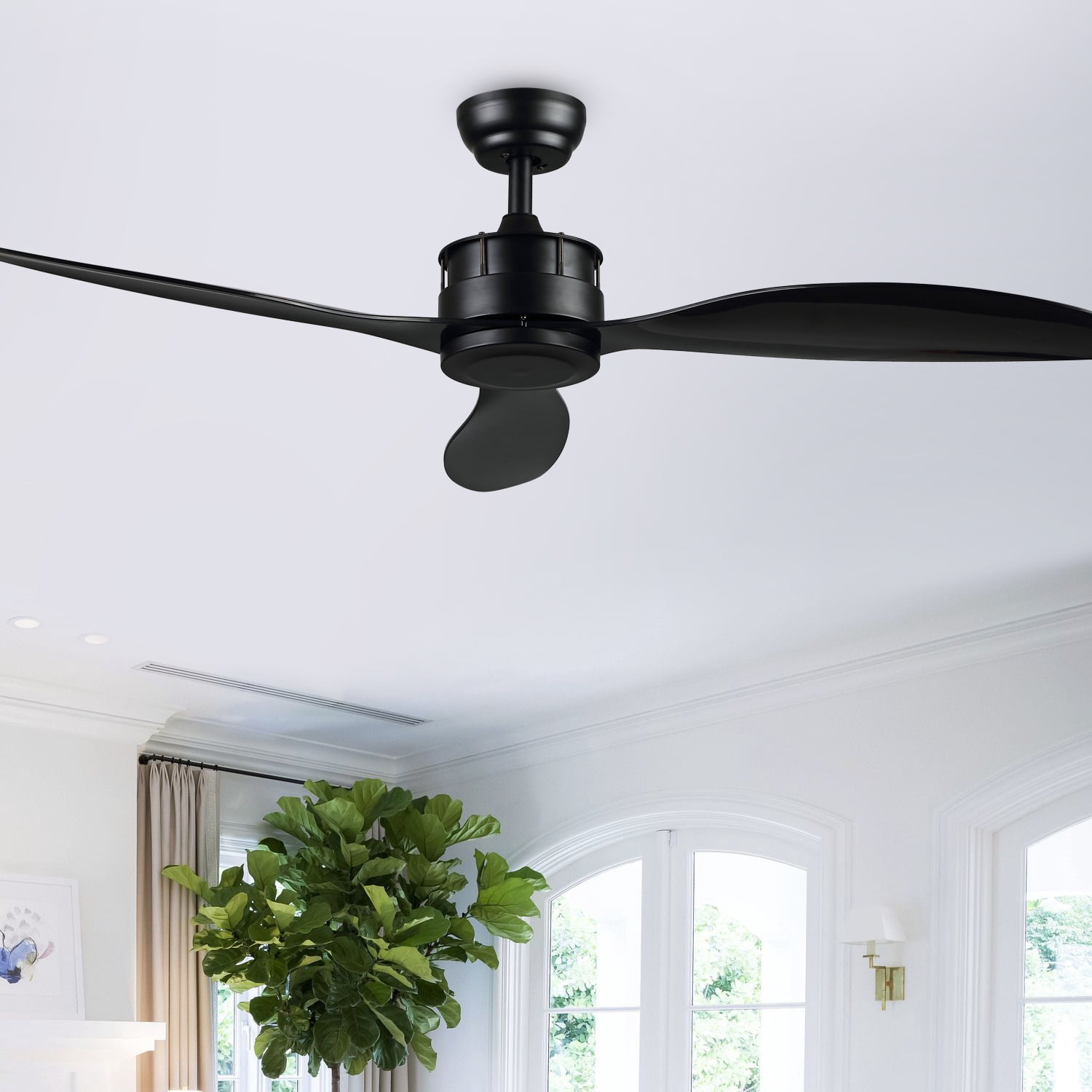 Safavieh Harlin 52" Black Modern Ceiling Fan with Remote Control