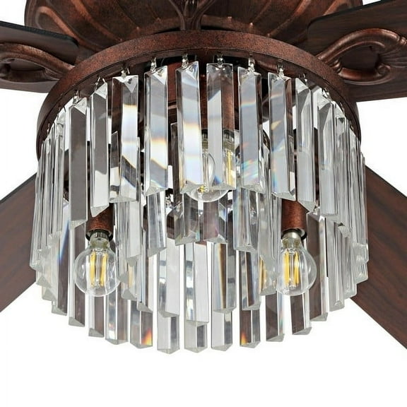 SAFAVIEH Ceiling Light Fan Laurila 3Lt 52" Ceiling Fan Rust