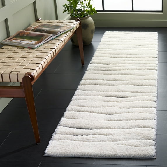 SAFAVIEH Celebrity Calvagh Abstract Runner Rug, Ivory/Gray, 2'2" x 8'