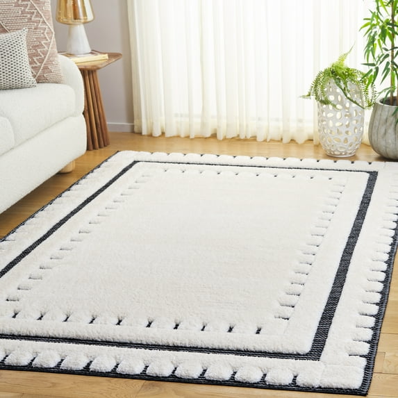 SAFAVIEH Celebrity Frona Geometric Area Rug, Ivory/Black, 6'7" x 6'7" Square