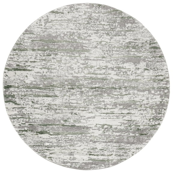 SAFAVIEH Century Arianne Distressed Area Rug, Gray/Dark Green, 6'7" x 6'7" Round