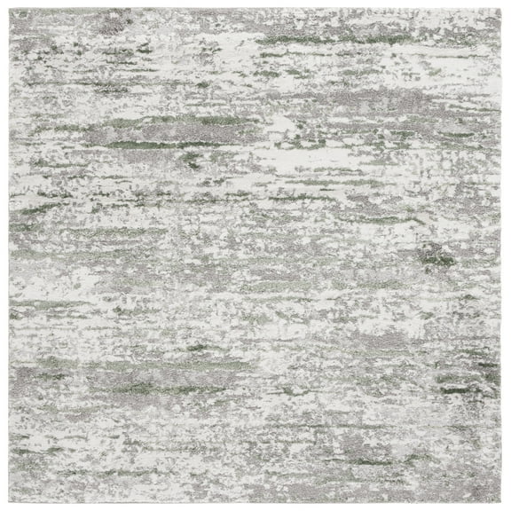 SAFAVIEH Century Arianne Distressed Area Rug, Gray/Dark Green, 6'7" x 6'7" Square