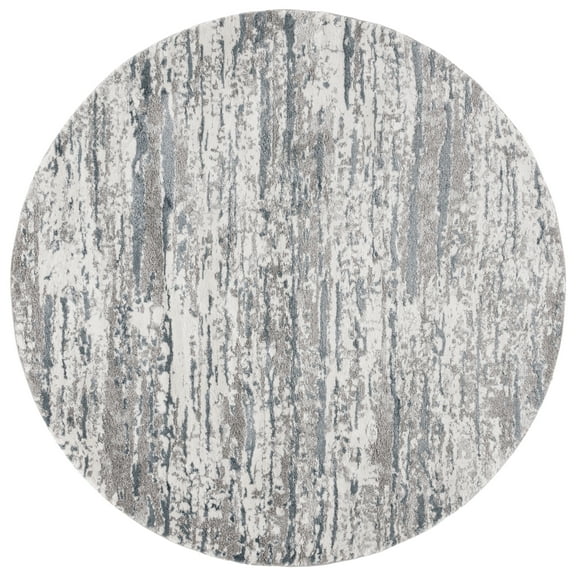 SAFAVIEH Century Arianne Distressed Area Rug, Gray/Navy, 6'7" x 6'7" Round
