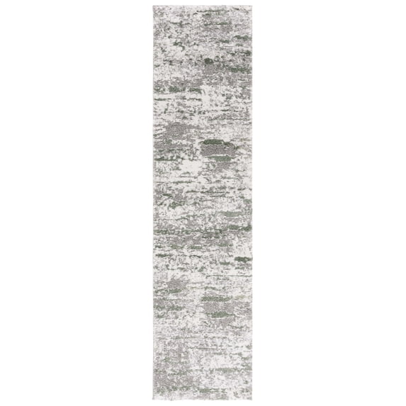 SAFAVIEH Century Arianne Distressed Runner Rug, Gray/Dark Green, 2' x 8'