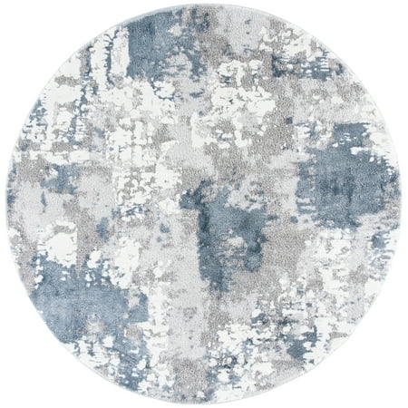 SAFAVIEH Century Bentley Distressed Area Rug, Grey/Blue, 4' x 4' Round