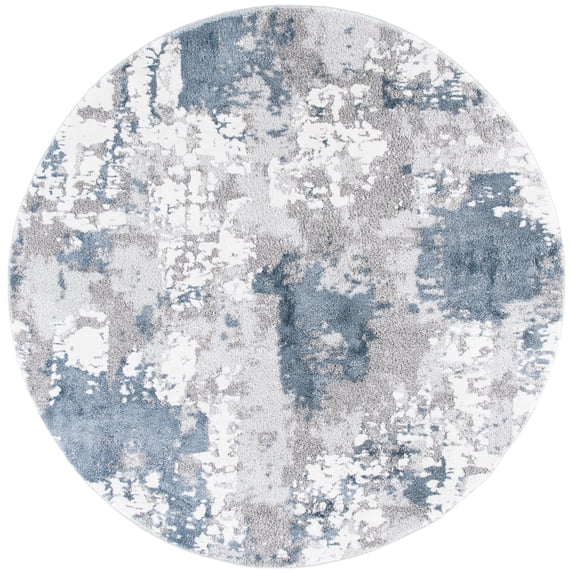 SAFAVIEH Century Bentley Distressed Area Rug, Grey/Blue, 4' x 4' Round