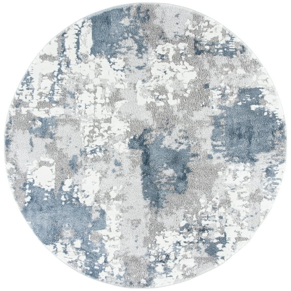 SAFAVIEH Century Bentley Distressed Area Rug, Grey/Blue, 8' x 8' Round
