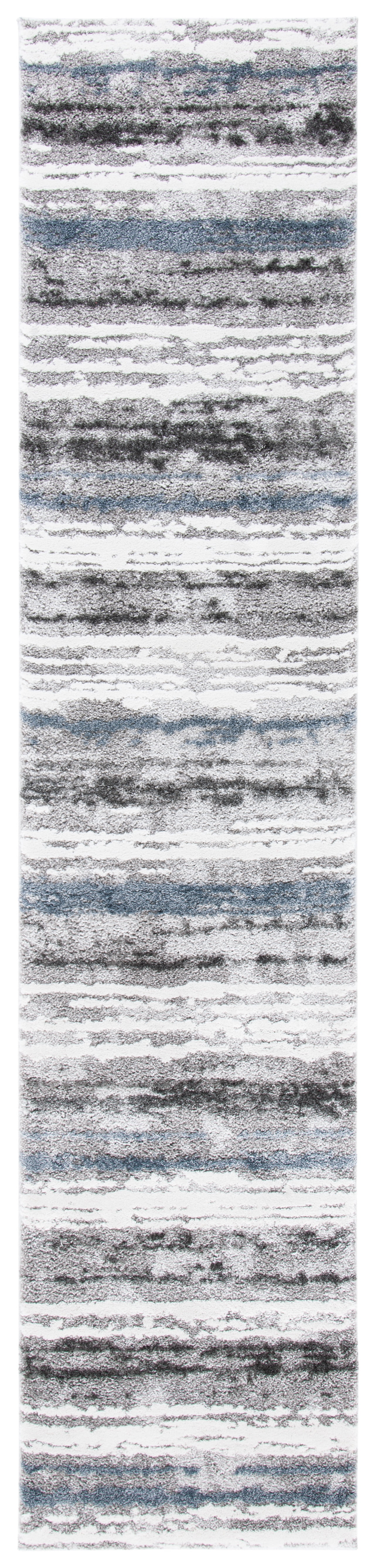 Century 2' x 9' Blue and Gray Abstract Runner Rug